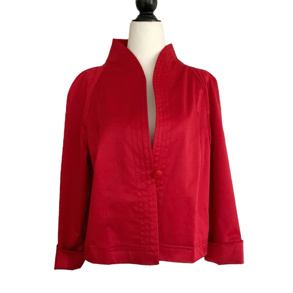 Red Viennese cropped evening jacket
